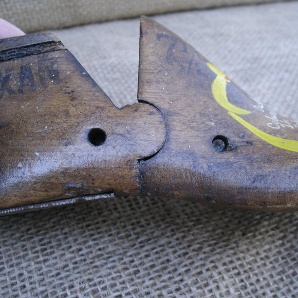 Antique Wood Shoe Form Hand Painted Design - Picture 16 of 16